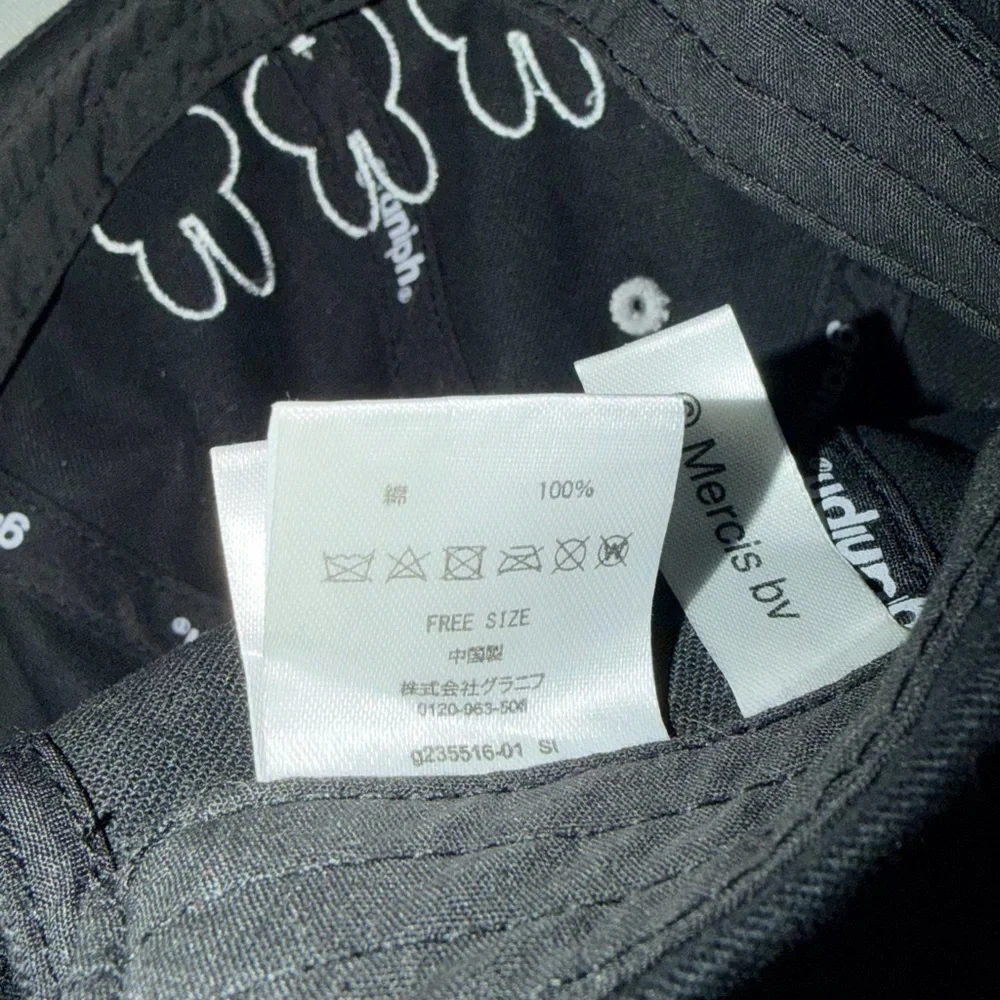 Graniph Miffy Baseball Cap Black Silver Grey Graphic 100% Cotton